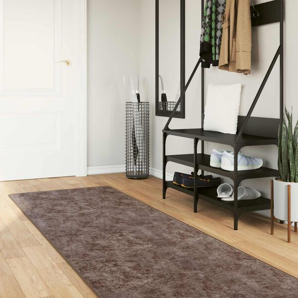 vidaXL Rug Runner MARSA Grey 250 x 80 cm Polyester and PVC
