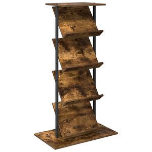vidaXL Magazine Rack Smoked Oak 68 x 40 x 123.5 cm Engineered Wood