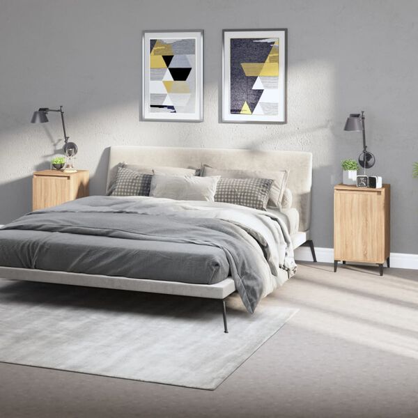 vidaXL Bedside Cabinets 2 pcs Sonoma Oak 40x35x70 cm Engineered Wood