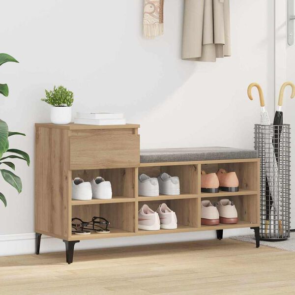 vidaXL Shoe Cabinet Artisan oak 102 x 36 x 60 cm Engineered wood