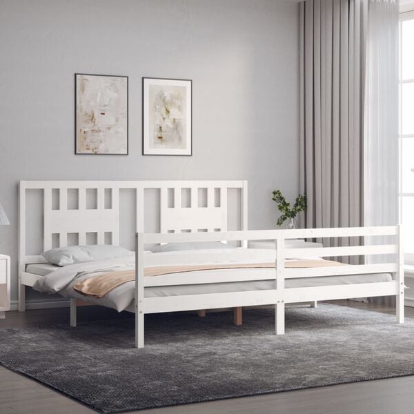 vidaXL Bed Frame without Mattress White 200x200 cm Solid Wood