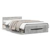 vidaXL Bed Frame with Drawer without Mattress Concrete Grey 100x200 cm