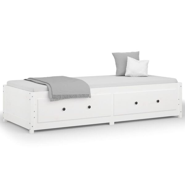 vidaXL Day Bed without Mattress White 90x200 cm Solid Wood Pine