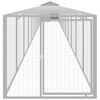 vidaXL Chicken Cage with Run Light Grey 117x1221x123 cm Galvanised Steel