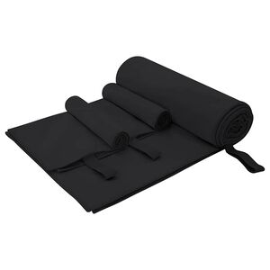 vidaXL Sports Towel Set 3 pcs Black 210 x 100 cm