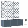 vidaXL Garden Planter 3 pcs LiGht Grey Steel