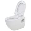 vidaXL Wall-Hung Toilet with Concealed Cistern Ceramic White