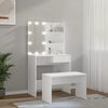 vidaXL Dressing Table Set with LED White Engineered Wood