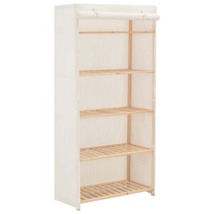 vidaXL Wardrobe | White | Cotton, Polyester, Solid fir wood | 79x40x170 cm