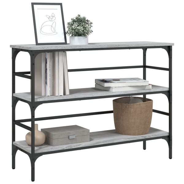 vidaXL Console Table Grey Sonoma 100x32x75 cm Engineered Wood