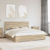 vidaXL Bed Frame with Drawer Sonoma Oak 200 x 200 cm Engineered Wood