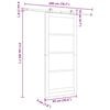 vidaXL Sliding Door White and Black 93 x 211 cm Solid Pine Wood