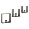 Practo Home Wall Racks 3 pcs Wood Anthracite