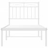 vidaXL Metal Bed Frame without Mattress with Headboard White 80x200cm