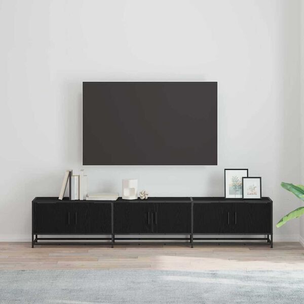 vidaXL TV Units 2 pcs Black Oak 210 x 35 x 41 cm Engineered wood