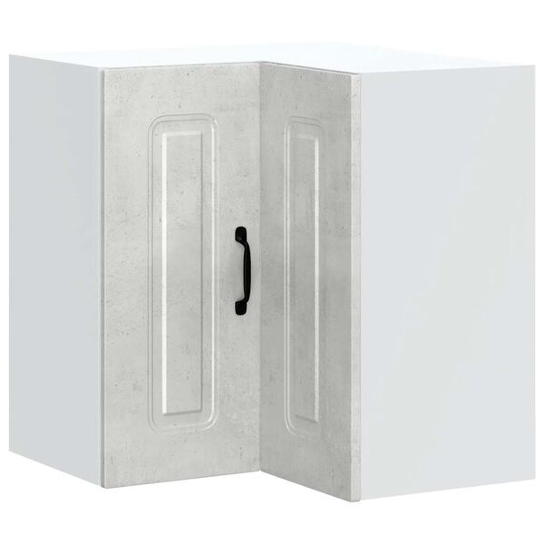 vidaXL Kitchen Wall Corner Cabinet Kalmar Concrete Grey Engineered Wood