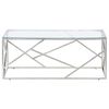 vidaXL Coffee Table Silver Stainless Steel and Tempered Glass