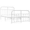 vidaXL Metal Bed Frame without Mattress with Footboard White 120x200cm