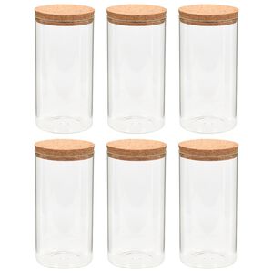 vidaXL Storage Glass Jars with Cork Lid 6 pcs 1400 ml