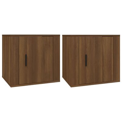 vidaXL Bedside Cabinets 2 pcs Brown Oak 50x39x47 cm