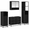 vidaXL Bathroom Furniture Set 4 pcs Black Oak Engineered Wood