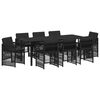 vidaXL Garden Dining Set 9 pcs Black Powder-Coated Steel