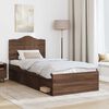 vidaXL Bed Frame with Headboard Brown Oak 100 x 200 cm Solid Pine Wood