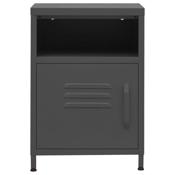 vidaXL Nightstand Anthracite 35x35x51 cm Steel
