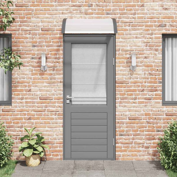 vidaXL Door Canopy Black and Transparent 80x75 cm Polycarbonate