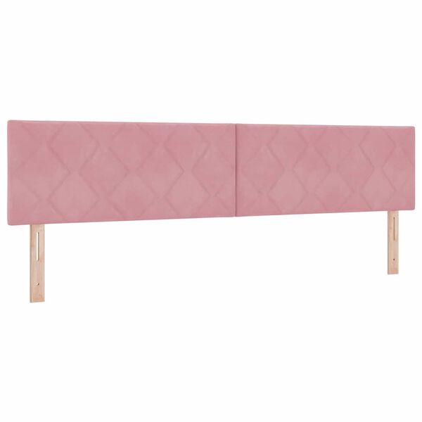 vidaXL Headboard Height Adjustable with Headboard Pink 200 cm Velvet