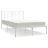 vidaXL Metal Bed Frame without Mattress with Headboard White 120x200cm