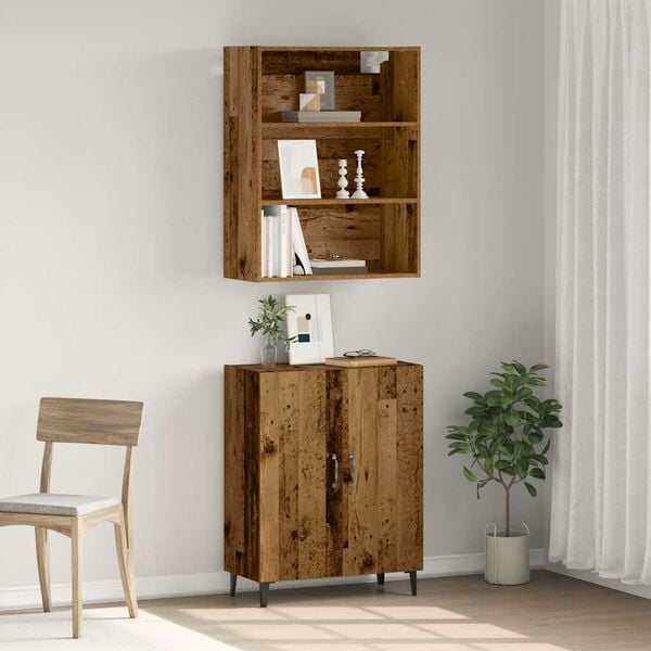 vidaXL Sideboard with Wall Cabinet Old Wood Engineered Wood