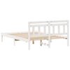 vidaXL Bed Frame White 135 x 190 cm Solid Pine Wood