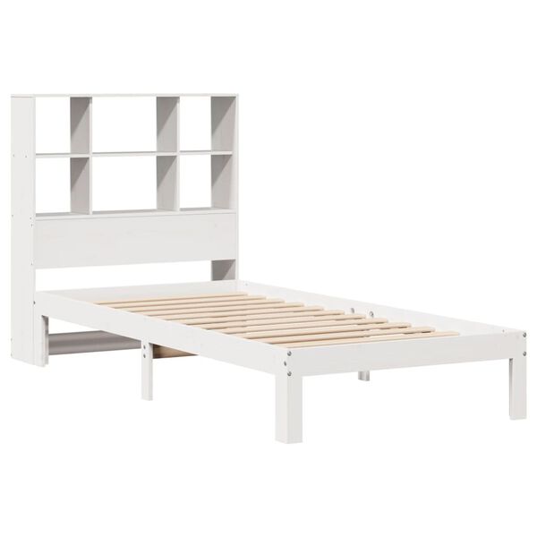 vidaXL Bookcase Bed without Mattress White 90x190 cm Single Solid Wood Pine