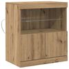 vidaXL LED Sideboard Brown 60.5 x 37 x 67 cm Engineered Wood