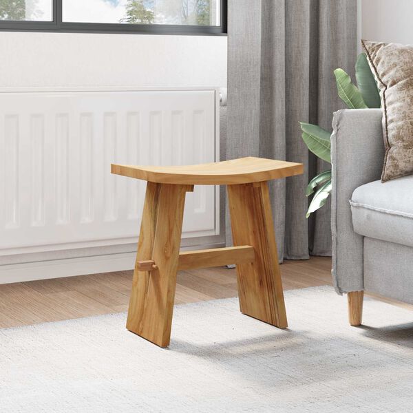 vidaXL Bathroom Stool Brown 50 x 29.5 x 50.5 cm Solid Teak Wood