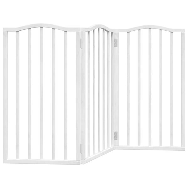 vidaXL Dog Gate Foldable 3 Panels White 150 cm&nbsp;Poplar Wood
