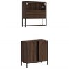 vidaXL 2 Piece Bathroom Furniture Set Brown Oak Engineered Wood