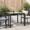 vidaXL Garden Table 90x90x75 cm Tempered Glass and Poly Rattan Brown