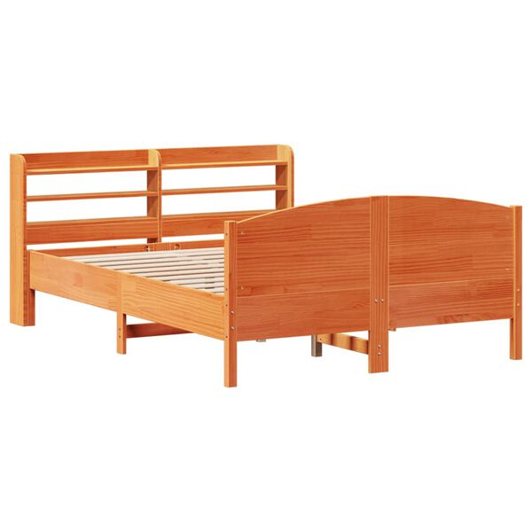 vidaXL Bed Frame without Mattress Wax Brown 120x200 cm Solid Wood Pine