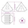 vidaXL Camping Tent Tipi 4-Person Green Waterproof