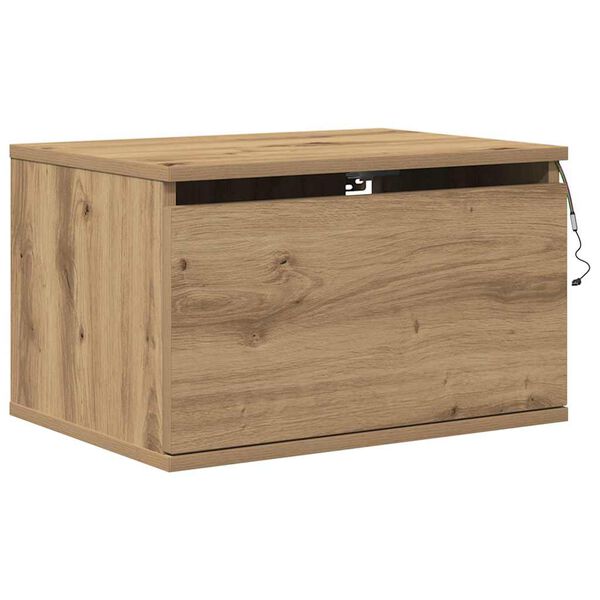 vidaXL Wall-mounted Bedside Cabinet Artisan Oak 50 x 36 x 30 cm