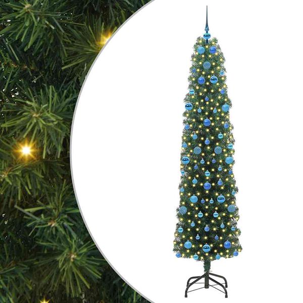 vidaXL Artificial Christmas Tree with 300 LEDs with Stand Green 210 cm