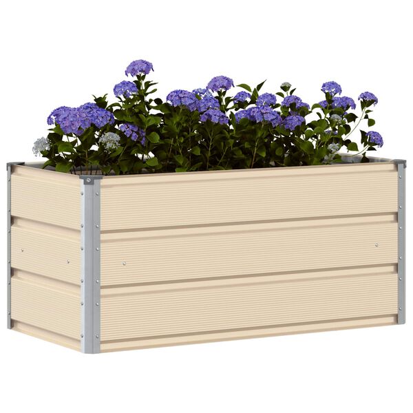 vidaXL Planter Ivory 100 x 50 x 45 cm Galvanised Steel