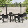 vidaXL Garden Dining Set 5 pcs Black Poly Rattan