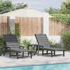 vidaXL Sun Lounger Reclining 3 pcs Light Grey Polyethylene