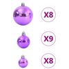 vidaXL Christmas Baubles 100 pcs Lila &Oslash;3/4/6 cm