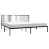 vidaXL Metal Bed Frame without Mattress with Headboard Black 200x200cm