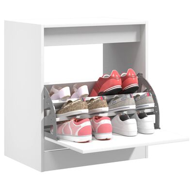 vidaXL Shoe Cabinet White 60x42x69 cm Engineered Wood