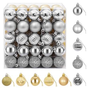 vidaXL Christmas Ball Set 100 pcs Silver and Gold Dia. 4 cm